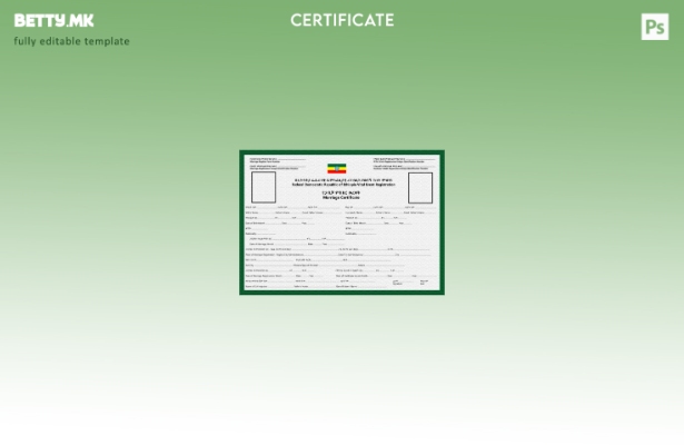 Модерен стил Етиопија Матична книга на венчани шаблон сертификат за брак